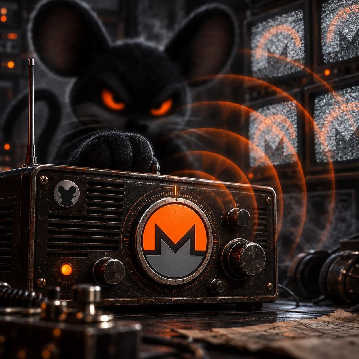 Anonymouse operating a Monero radio