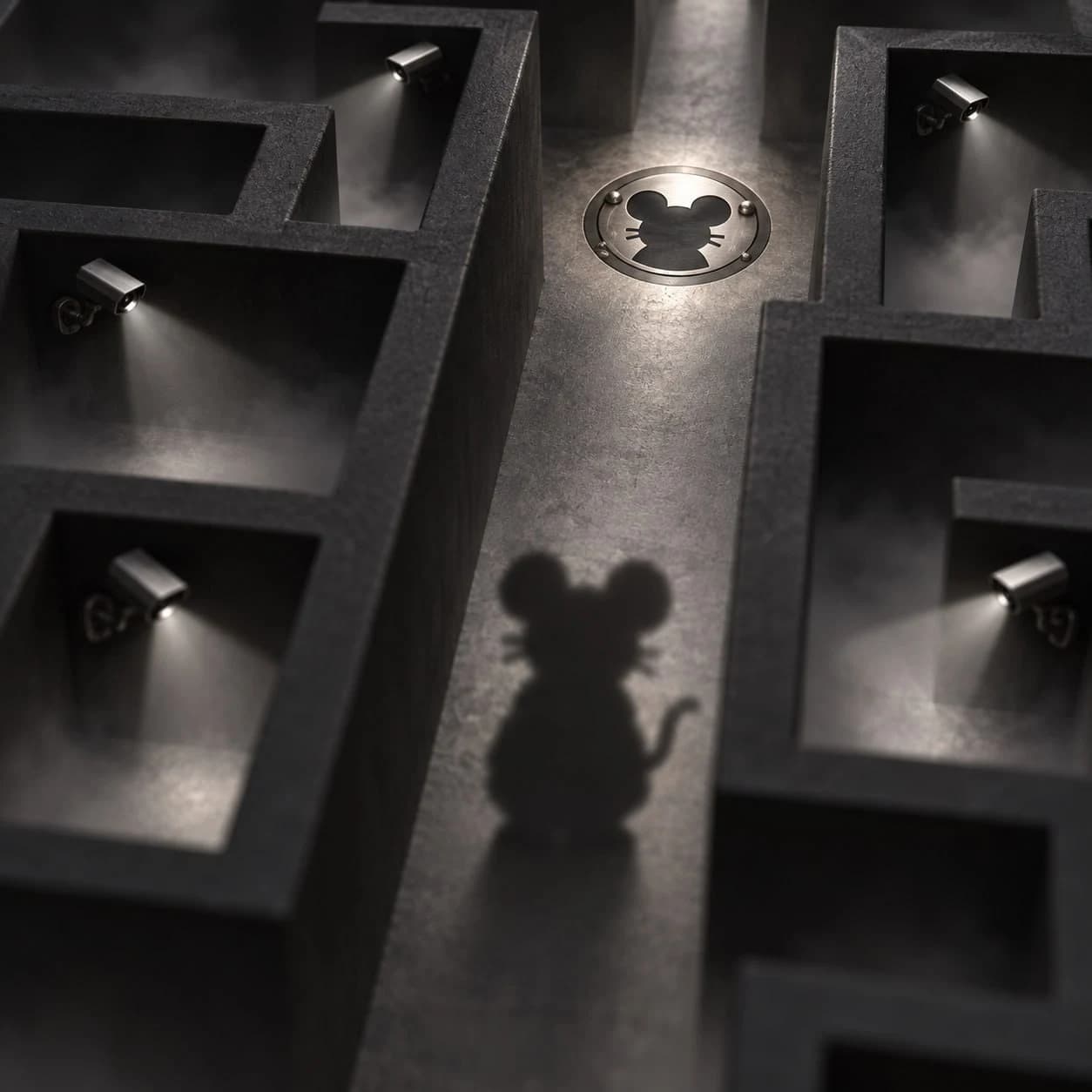 Anonymouse navigating a monitored maze
